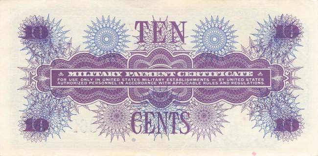 USA MPC Series 661 p.M65 10 Cents 1968 XF